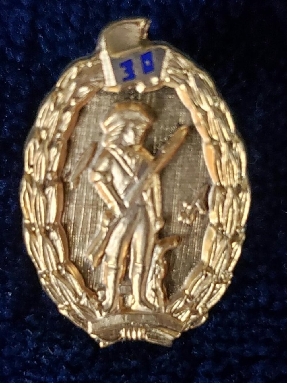 VINTAGE ANTAYA US NATIONAL GUARD MINUTEMEN 3OTH YEAR SERVICE PIN GOLD 1/20-12K G